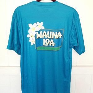 MAUNA LOA Taste of the Tropics Mens Short Sleeve Dry-Excel Athletic Shirt M Blue